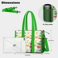 thumbnail image 5 of Teacher Tote Bag,Colorful Dinosaurs DiverseSilhouettes Pattern Teacher Utility Tote Bag,Large Work Tote Bags for Women with Multiple Pockets,Top Zipper Closure,13.8x10.6x6.7 Inch, 5 of 5