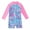 Pink, variant on Girls One-Piece Zip Swimsuit Mermaid Sun Protection Swimwear Long Sleeve Bathing Suits