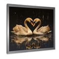 thumbnail image 2 of Designart "Wandering Golden Swans at the Pond I" Animals Framed Wall Art Decor - Modern Beige Swans Hallway Framed Wall Art Decor, 2 of 6