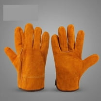Men Work Gloves Soft Cowhide, Hunting Driving Welding Security Protection Mechanic Glove
