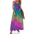 thumbnail image 1 of Vestido sin mangas con estampado de hibisco y tapa hawaiana de color morado medianoche Vestidos de gala, 1 of 7