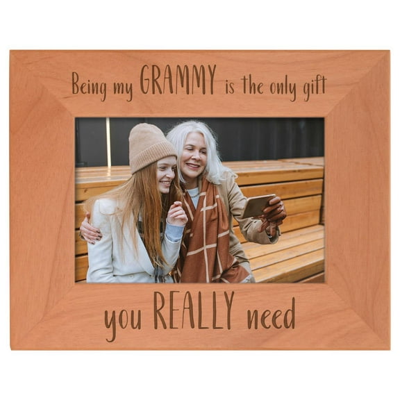 ThisWear Gifts For Grammy Gifts For Grandma Being My Grammy Is The Only Gift You Really Need Wood Laser Engraved Landscape 4x6 Picture Frame
