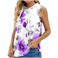 thumbnail image 1 of Tops de Ajuste Suelto para las Mujeres con Capucha Impresa Floral sin Mangas, Ligero Poliéster Casual Y Uso Diario, 1 of 5