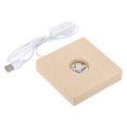 thumbnail image 1 of LED Madera Bola Soporte Exhibición Base 10x10x2cm Colorido Luz Cuadrado USB Interruptor para Cristal Bola Piedra Unique Bargains pedestales de exhibición decorativos, 1 of 5