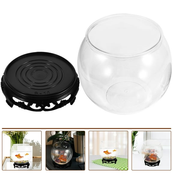 UPOUART Transparent Glass Fish Bowl for Home Decor and Desk Use, Small Aquarium Tank for , Betta, and Aquatic Pets