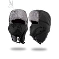 thumbnail image 3 of Gustave Men Women Winter Trapper Hat,Russian Windproof Ski Hat Faux Fur Lined Trapper Hat with Earflaps and Mask Warm Hunting Hats "Black", 3 of 10