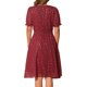 thumbnail image 3 of Vestido de Cuello Cuadrado INSPIRE CHIC para Mujeres con Estrellas Metálicas de Manga Corta A-Line con Cintura Elástica Midi S Rojo Oscuro, 3 of 6