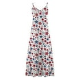 thumbnail image 4 of Edvintorg 4Th Of July Womens Dresses Plus Size Casual Summer Long Dresses Cute Independence Day Printed V-Neck Sleeveless Maxi Dress Beach Vacation Clothes for Women, 4 of 5