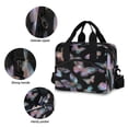 thumbnail image 5 of Insulated Crossbody Lunch Bag 10L Lunch Tote with Adjustable Shoulder Strap for Work Office Picnic Pink and Cyan Butterflies, 5 of 6