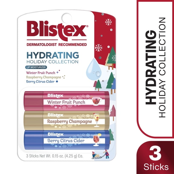 Blistex Holiday Drinks Collection Lip Balm Moisturizer, 0.15 oz, 3 Count
