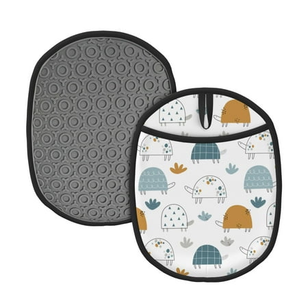 

Matuu Cute Doodle Turtles for Non Slip Pot Holder for Kitchen Baking and Cooking Silicone Pot Mat Mitten With Hanging Loop Heat Resistant 7.5 x 9.4 Inches