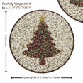 thumbnail image 3 of Fir Sure Bead Embroidered PlacematColor: Cream, Red & GreenSize: 13.5" RoundSet of 2, 3 of 9