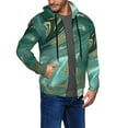 thumbnail image 2 of Uemuo Green And Gold Marble for Men's Fashion Full-zip Hoodies & Sweatshirts with Kangaroo Pocket, Zip-up Hooded Sweatshirt, Moisture Wicking & Breathable-XX-Large, 2 of 5