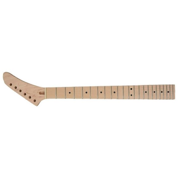 Mástil de guitarra eléctrica de arce con 22 trastes y incrustaciones de puntos tipo banana para repuestos.