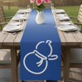 thumbnail image 4 of Blue Cute Gourd Table Runner 90 Inches, Geometric Modern Abstract Art Bed Runner Dresser Scarves Tabletop for Indoor Outdoor Parties/Ceremony/Banquet, 13" x 90", 4 of 9