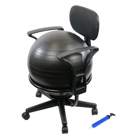 UPC: 0714905011190 | CanDo Metal Ball Chair Inflatable Ergonomic Active Seating Exercise Ball Chair With Air Pump for Home  Office  and Classroom