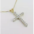 thumbnail image 2 of Handcrafted Pendant 2ct Round Cut Diamond Cross Necklace 14K Yellow Gold Over Free Chain for Women's, 2 of 2