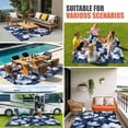 thumbnail image 4 of Navy Blue Spring Floral Outdoor Rug for Patio/Deck/Porch, Non-Slip Large Area Rug 5 x 8 Ft, Summer Botanical Abstract Flowers Indoor Outdoor Rugs Washable Area Rugs, Camping Rug Carpet Runner, 4 of 8