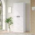 thumbnail image 6 of 71" Tall Pantry Cabinet with 4 Doors, Freestanding Larder & Kitchen Hutch Cabinet with Adjustable Shelves for Dining Room, White, 6 of 9