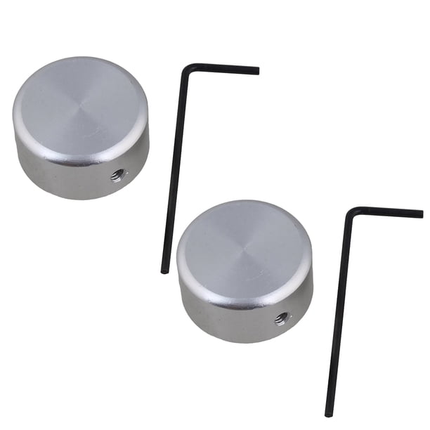 2 juegos de tapones para pedales de efectos de guitarra, de aleación de aluminio (tapón plateado, 1 paso, 3 tornillos, 1 mango)