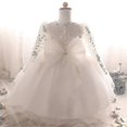 thumbnail image 1 of Vestido de princesa Bautismo Flores YONGSHENG Blanco 7-12 Meses, 1 of 3