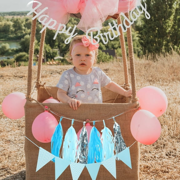 FRCOLOR 1 Set of Gold Blocking Party Hanging Banner Birthday Party Scene Layout Hanging Banner Decor