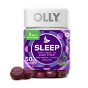 OLLY Sleep Gummy Supplement, 3mg Melatonin, L Theanine, Chamomile, Blackberry, 50 Ct