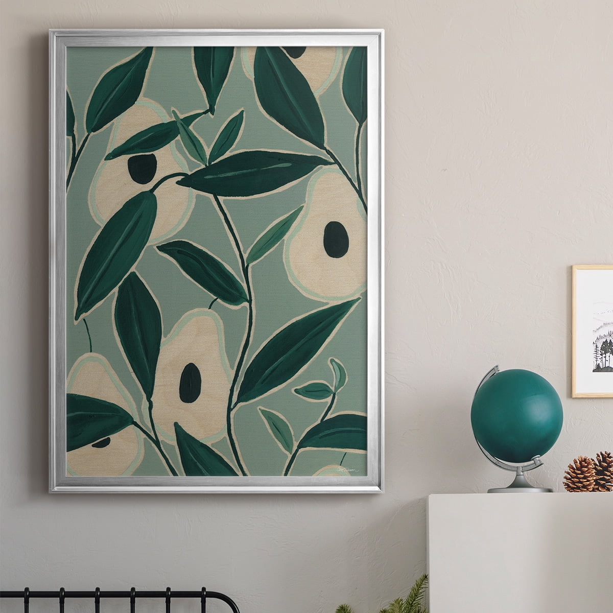 Monochrome Avocados Premium Framed Print - Ready to Hang