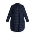 thumbnail image 4 of Terra & Sky Women's Plus Cotton Plaid Oversized Shirtdress, Sizes 0X-5X, 4 of 4
