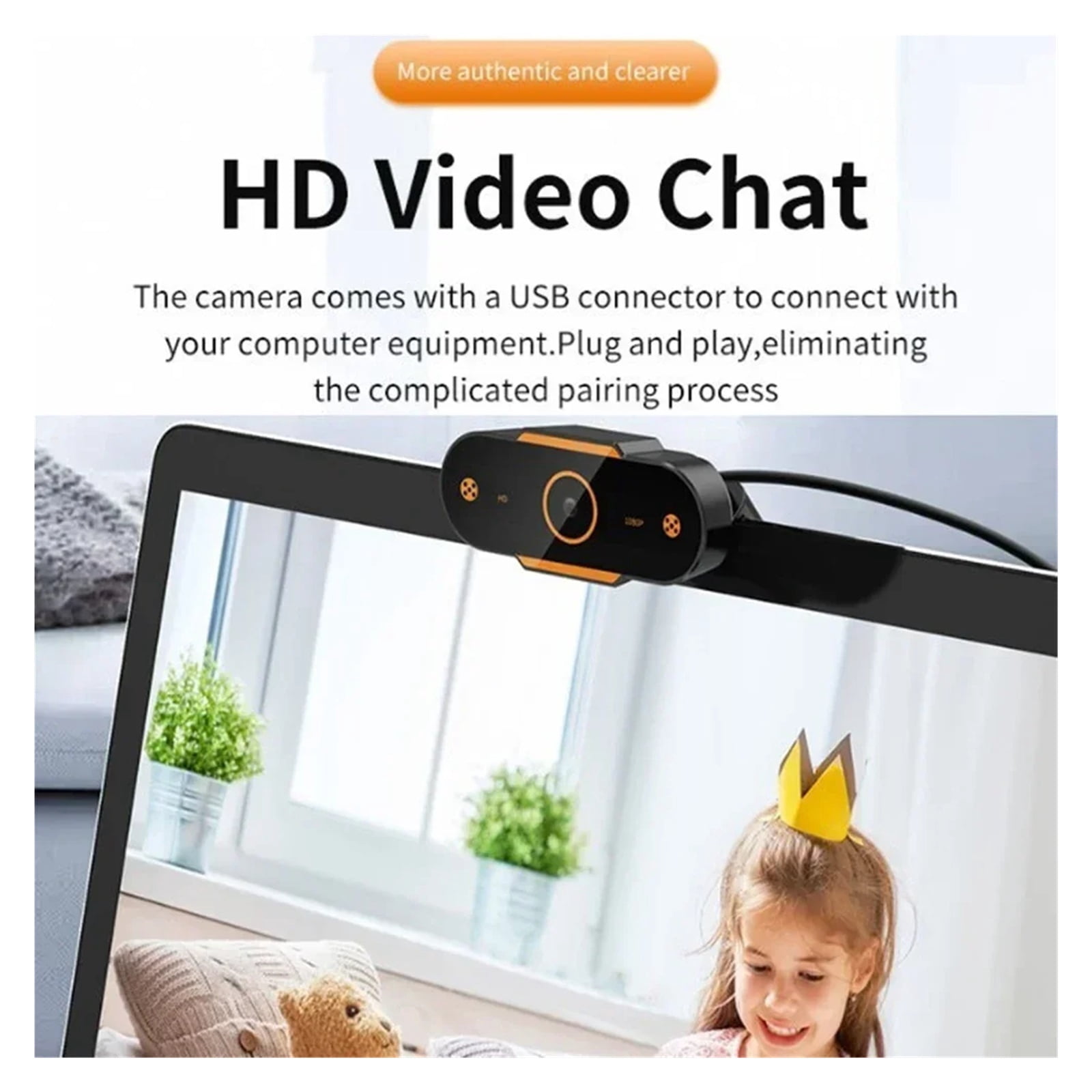 1080P HD Webcam Camera Auto  Webcam CMOS USB Computer PC Camera with Mic for Video Calling Network Teaching Office Meeting