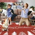 thumbnail image 5 of Memoryfield Christmas 4' x 6' Area Rugs, Washable Living Room Rug Merry Christmas Non Slip Carpet for Bedroom, Low Pile Soft Non Shedding Throw Rugs for Holiday, Red, 5 of 8
