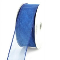 Sheer Chiffon Ribbon Wired Edge, 1-1/2-inch, 25-yard, Royal Blue