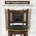 thumbnail image 4 of Topbuy 25.5” Upholstered Bar Stools Set of 2 360° Swivel Round Counter/Bar Height Stools w/Curved Backrest & Footrest, 4 of 8