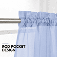 thumbnail image 2 of OVZME Denim Voile Sheer Curtains 63 Inch Long Set of 2, Semi Sheer Light Filtering Rod Pocket Drapes for Living Room Bedroom, Each 42x63 Inch, 2 of 5