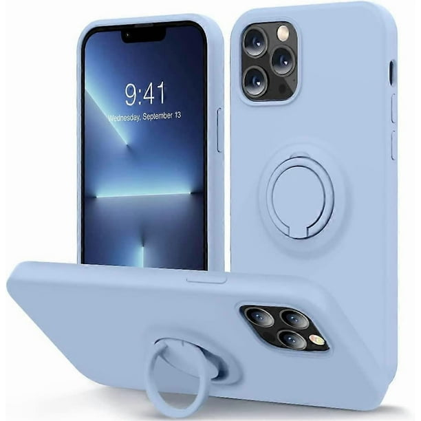 Compatible with iPhone 13 Pro Max Case 6.7inch with Ring Kickstand|Liquid Silicone,Microfiber Linner|Anti-Scratch Full-Body Shockproof Protective Case