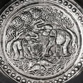 thumbnail image 4 of MERIGLARE Thailand Ashtray Mango Wood Tin Plate Elephant Pattern Handcraft Accessory Small, 4 of 8
