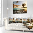 thumbnail image 2 of Designart Andaman Sea Large Coconut Palms - Seashore Throw Pillow - 16x16, 2 of 4