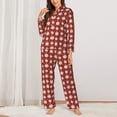 thumbnail image 3 of Wukai Cute Pig with Coins Print Women's Pajama Set - Soft Long Sleeve Sleepwear for Comfort and Style-Large, 3 of 9