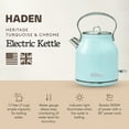 thumbnail image 2 of Haden Heritage 1.7 Liter Stainless Steel Electric Tea Kettle, Turquoise - 75004, 2 of 9