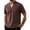 Coffee, variant on Shirts for Men Summer Casual Double-Button V-Neck Stand-Up Collar Short-Sleeve Shirt,Sizes S-3XL