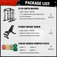 thumbnail image 4 of S1-V4 Smith Machine, 2000LBS Power Cage with Cable Crossover System, All-in-One Squat Rack with Smith Bar, Strength Training Equipment for Hone Gym, 4 of 11