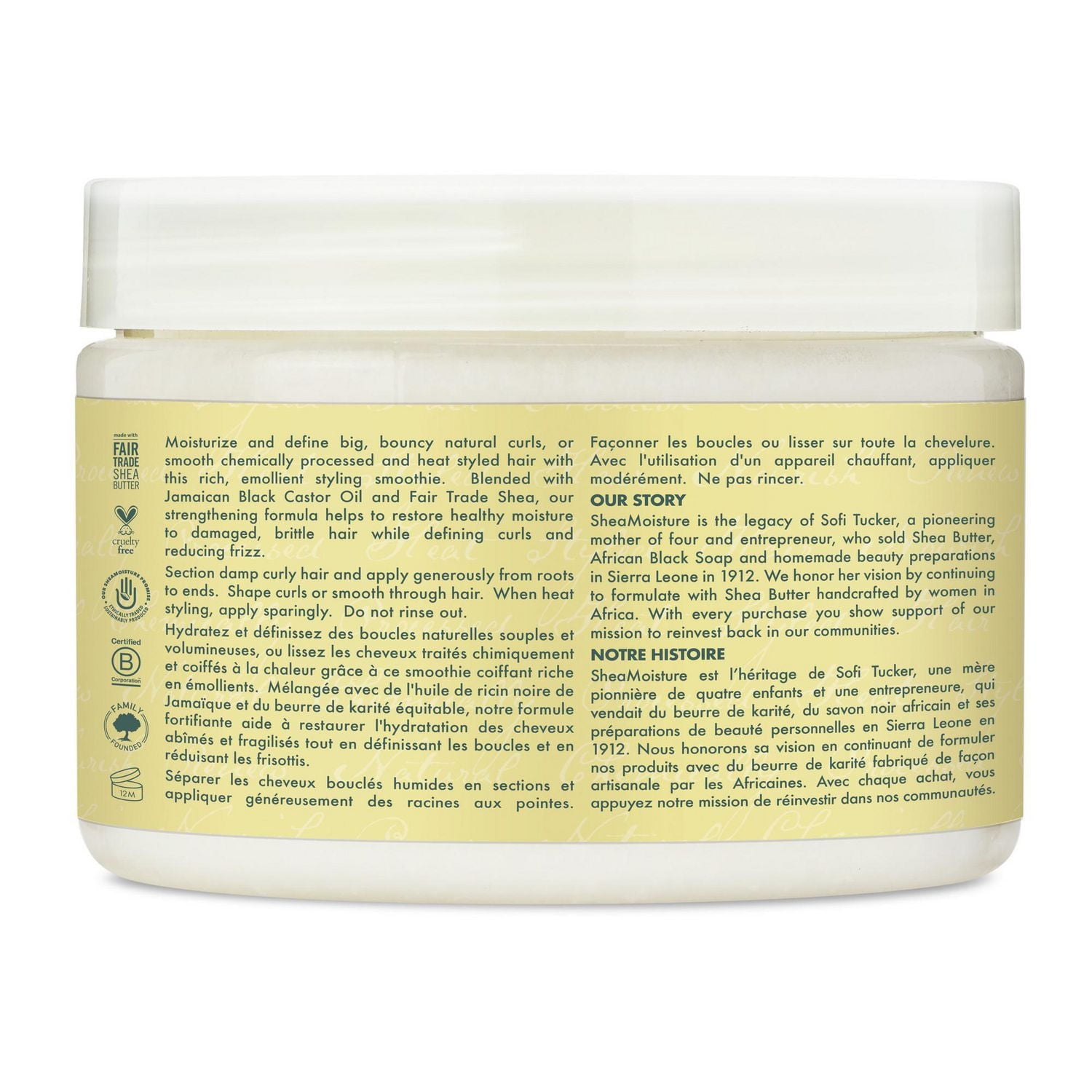 Smoothie Fortifiant et Restaurateur SheaMoisture Huile de Ricin Noire de Jamaïque 340g Smoothie Fortifiant et Restaurateur