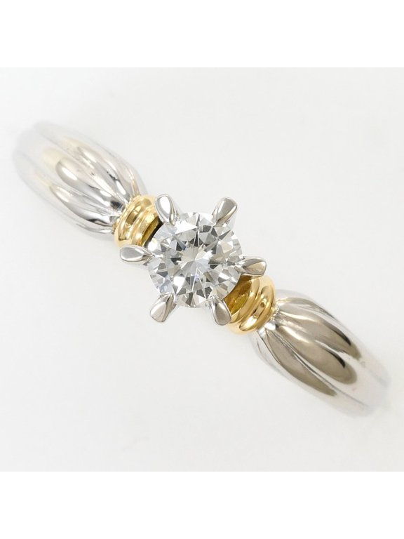 Pre-Owned PT900 Platinum 18K Yellow Gold Ring with 0.217ct VVS2 Diamond, Certified, Total...