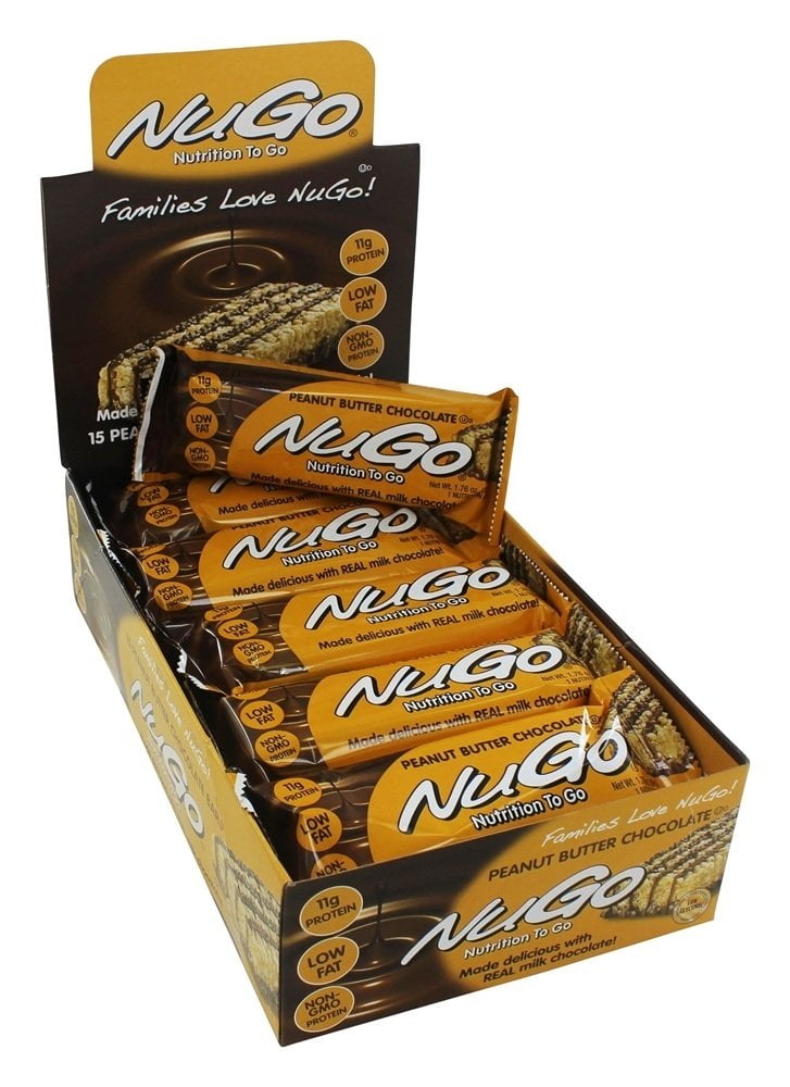 NuGo Nutrition To Go Protein Bar Peanut Butter Chocolate 15 Bars