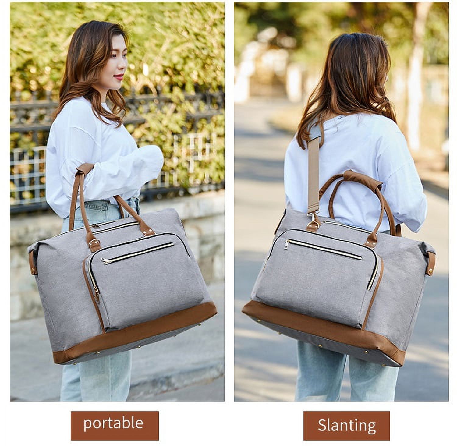 Travel Tote Diaper Bag Extra Large Capacity Portable Multifunctional Waterproof Handbag with Insulated Pockets, Grey