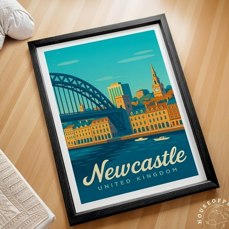 Newcastle United Kingdom Travel Poster United Kingdom Travel Wall Art Newcastle Travel Poster Home Decor Birthday Gifts Wall Art Modern Wall Decor 24×36 UNFRAMED