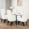 thumbnail image 3 of Dining Chair Covers Stretch Parsons Chair Slipcover with Skirt Chair Covers for Dining Room Restaurant Banquet (6 PCS, Cream), 3 of 15