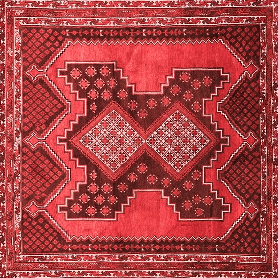 Ahgly Company Indoor Square Persian Red Traditional Area Rugs, 5' Square