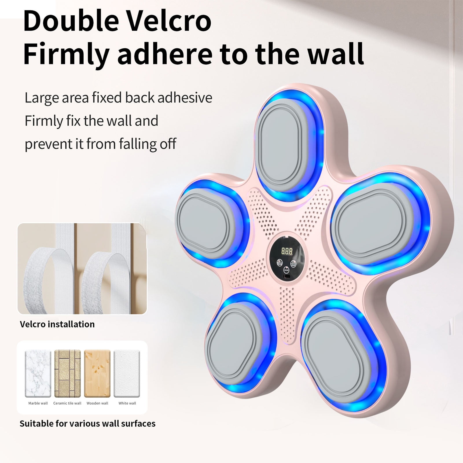 Bluetooth Smart Boxing Training Machine With Data Cable,Instruction Manual, 2 Tape Straps,Wall Target Punching Workout for Kids,Suitable for Home, Office, Gym