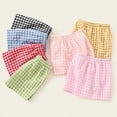 thumbnail image 6 of TOWED22 Toddler Baby Boy Girl Shorts Gingham Plaid/Seersucker Shorts Summer Casual Elastic Waist Shorts Pants Bottoms(Red,5-6 Y), 6 of 6